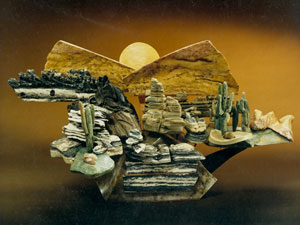 Southwest Desert Sunset Jewlery Box Fine Art Sculpture